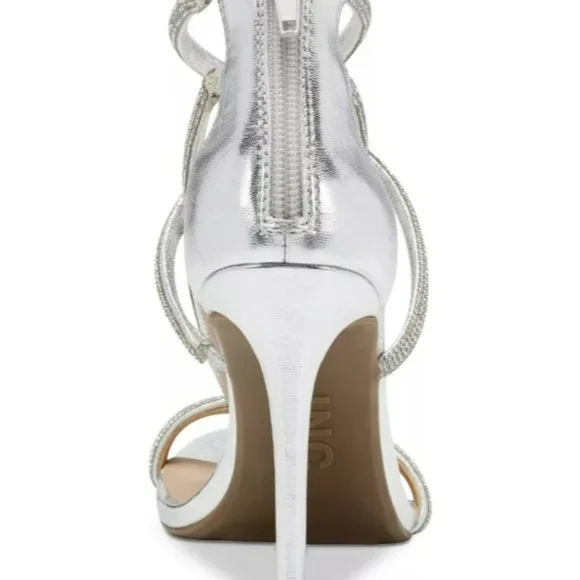 INC International Concepts Krista Strappy Dress Sandals Silver -8.5 - Picture 4 of 9